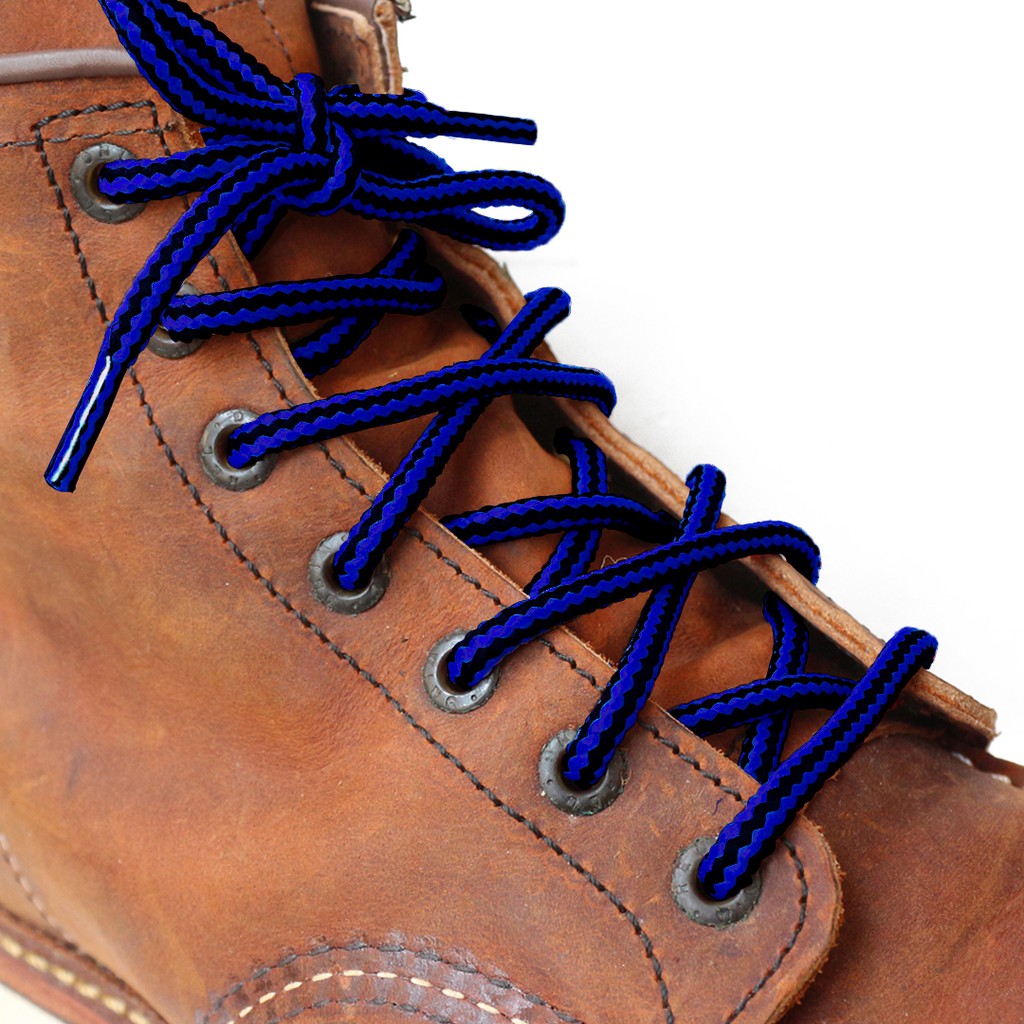 MR Shoelaces CR16 Bluestar (Biru Hitam) Tali Sepatu Bulat Corak / Motif 5-6mm 80cm 90cm 100cm 120cm 150cm 200cm - Premium Shoelace