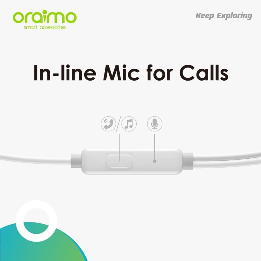 Earphone Oraimo Halo OEP-E21 (Hitam / Putih / Merah) Handsfree Headset