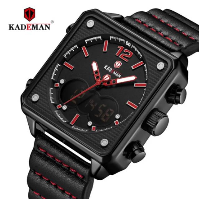 Jam Tangan Pria Keren Merk Kademan Double Time Original
