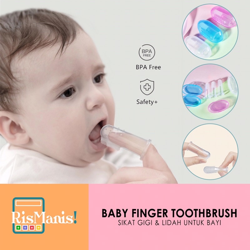 BABY FINGER TOOTHBRUSH - Sikat Gigi Gusi Lidah Bayi Ibu Anak Balita Buah Hati Silikon Lembut Aman