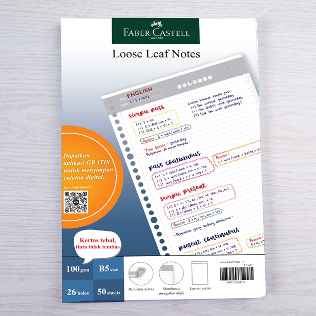 

Faber-Castell Kertas Loose Leaf Digital B5 Isi File 50 Lembar Garis Biasa