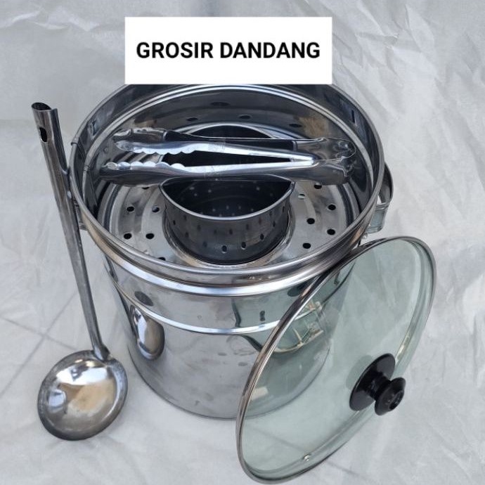 Dandang bakso tutup kaca 22cm & 24cm