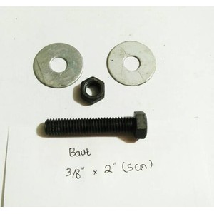 Baut Baja / Baut Mur Ring / Baut Drat Kasar 3/8"x2"