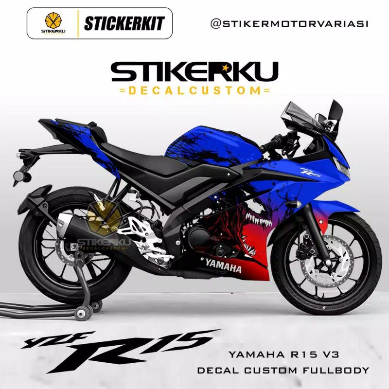Decal motor Yamaha R15 V3 / sticker motor R15 V3 fullbody / striping motor R15