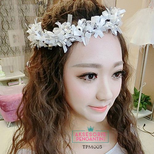 [STOK TERBATAS] TIARA PENGANTIN CROWN WEDDING HEADPIECE HIJAB WANITA PUTIH TPM003