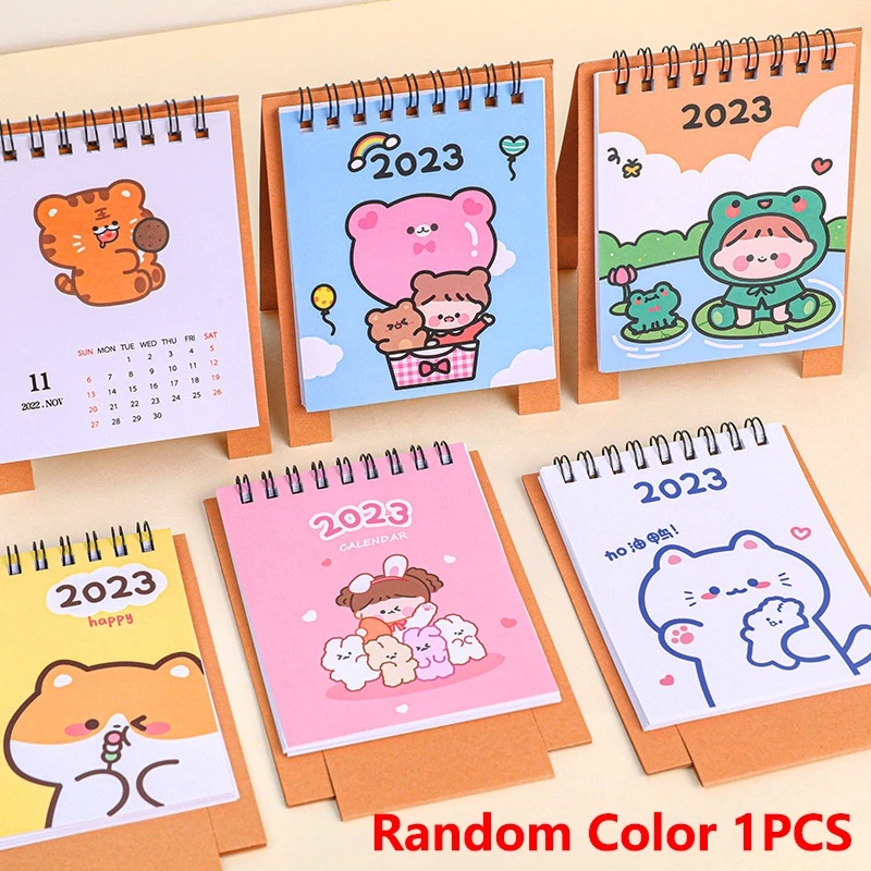 Kalender Meja Mini Motif Kartun Kawaii 2023 Untuk Kantor / Sekolah / Hadiah 2023