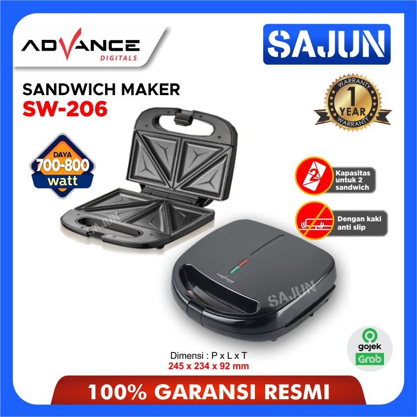 Advance Sandwich Maker SW-206 2 Slot Alat pembuat Sandwich SW206