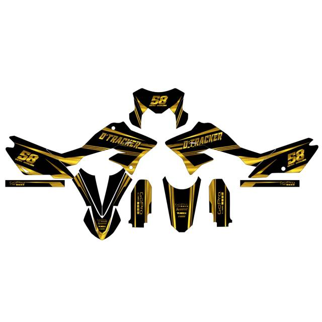 Decal sticker DTRACKER /KLX BF GOLD BLACK