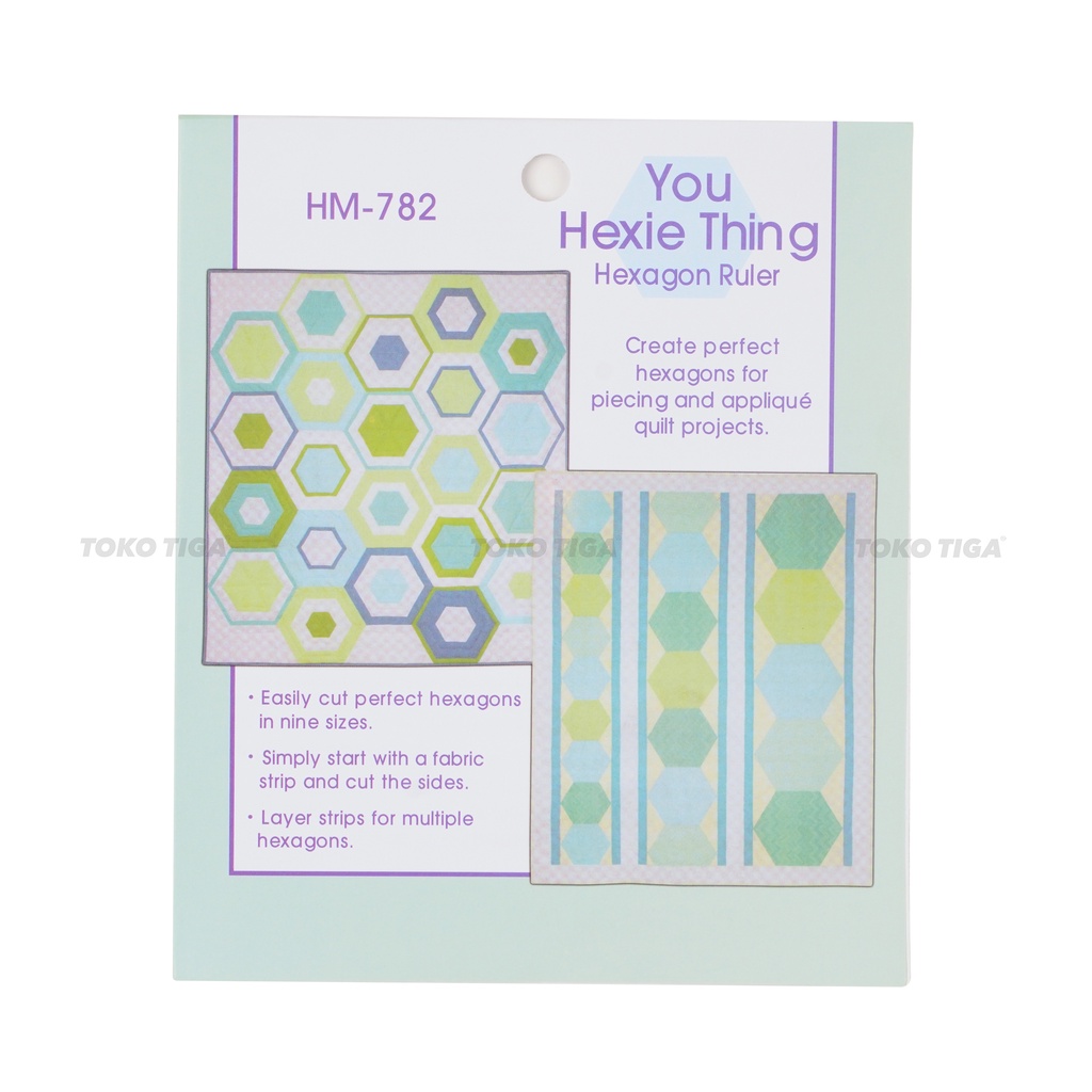 Penggaris Patchwork Quilting Hexagon Template (HM-782)