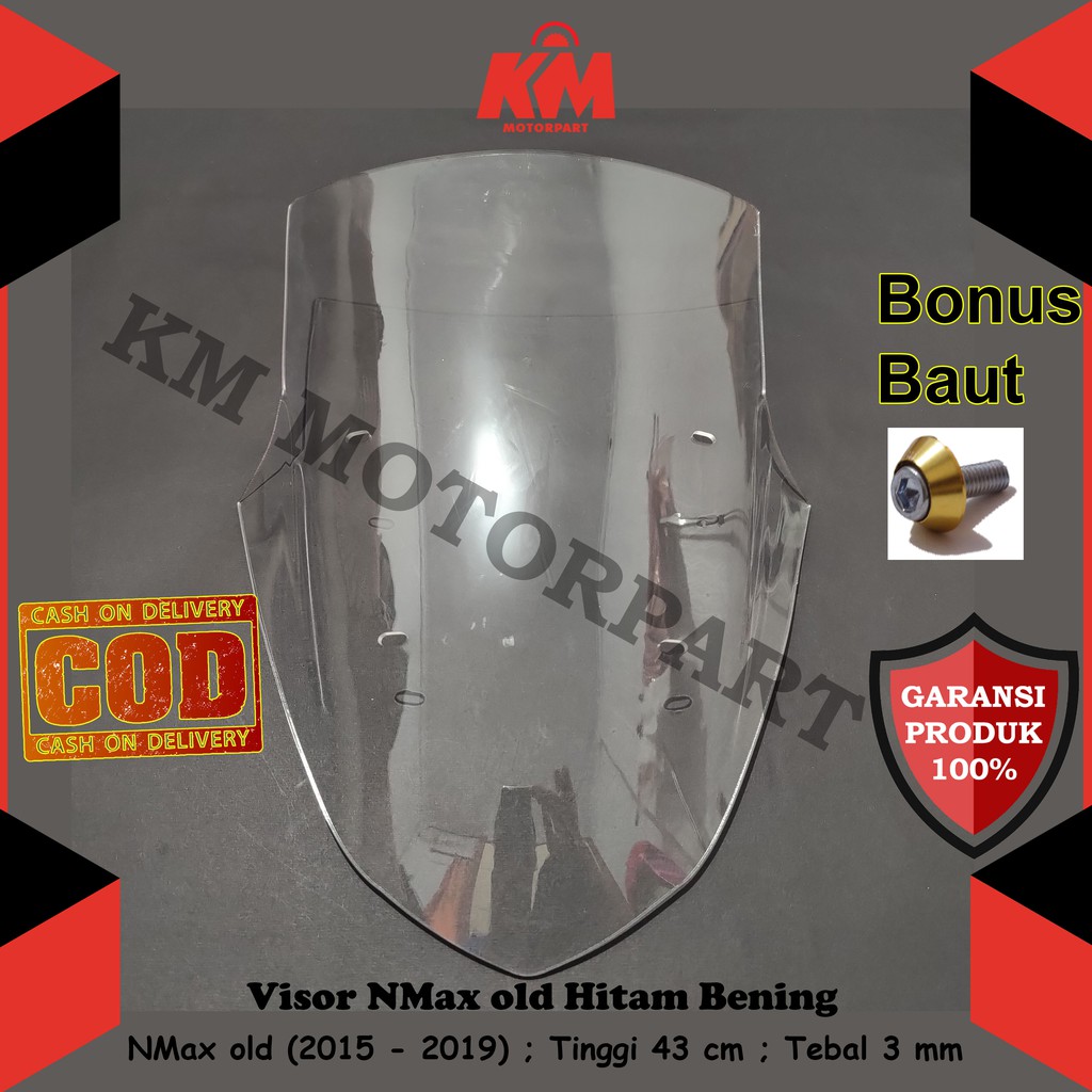 Visor Windshield NMax Lama Old Variasi 2015 2016 2017 2018 2019 Panjang 43 cm Tebal 3 mm N Max