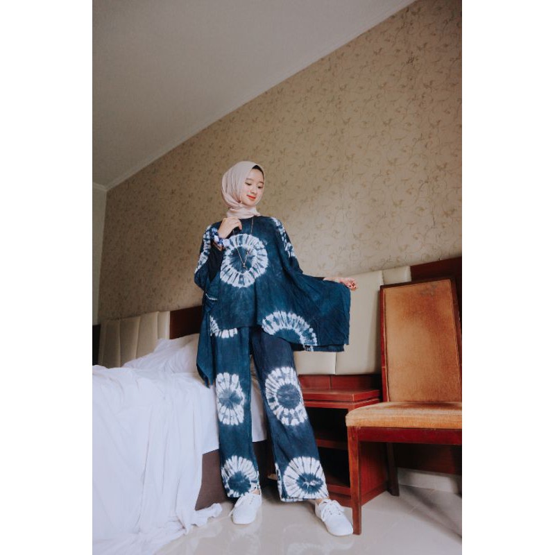 ONE SET PIYAMA JUMPUTAN SEISS / SLEEPWEAR KELELAWAR / SETELAN BAJU PANJANG DAN CELANA PANJANG WANITA