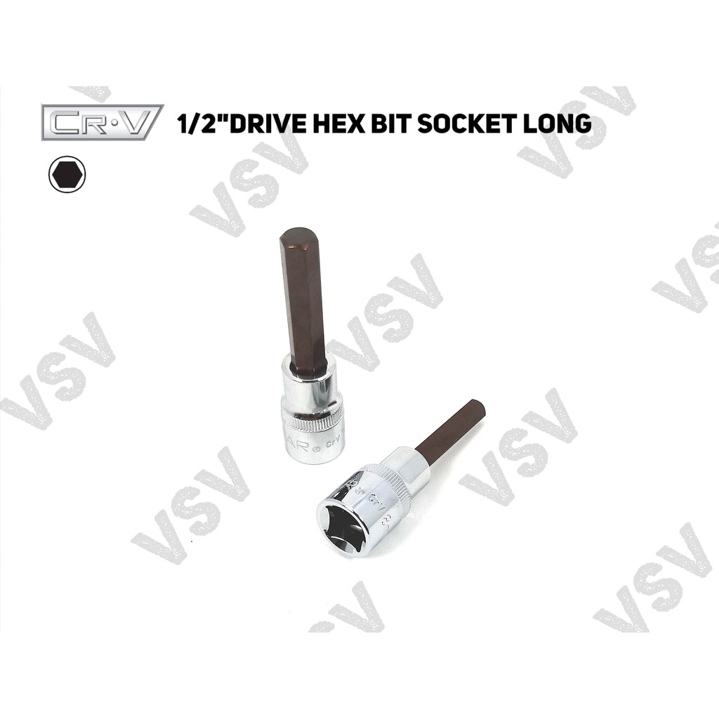 Gestar Hex Bit Socket Long 1/2&quot;Dr 12mm Kunci L Shock Sock