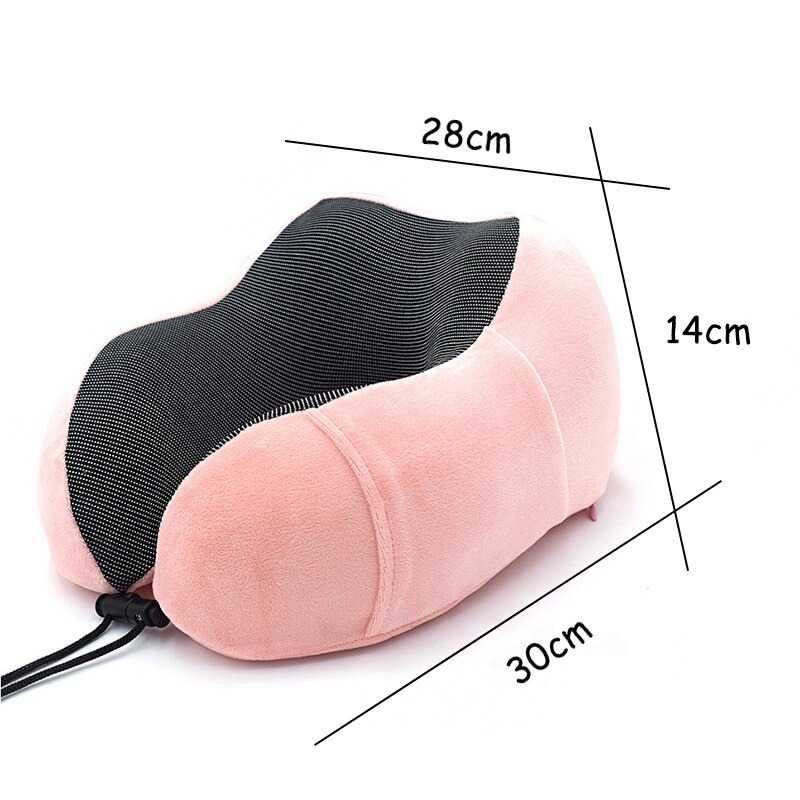 Bantal Leher Penyangga Bentuk U-Shape Foldable Travel Neck Pillow