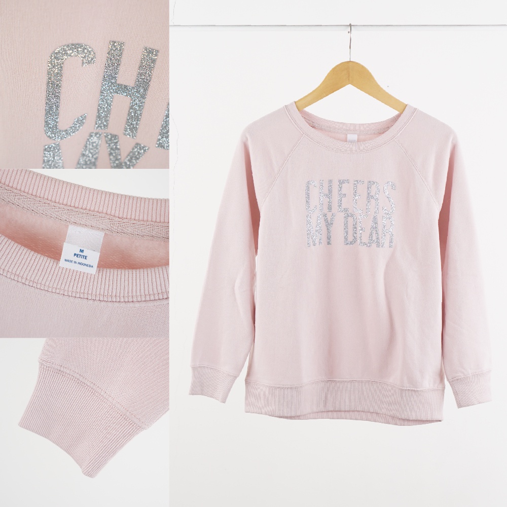Sweatshirt Wanita- Fleece Relaxed Sweatshirt [OSW 01 GAB 2]-OSW 01PC PEACH CHEER