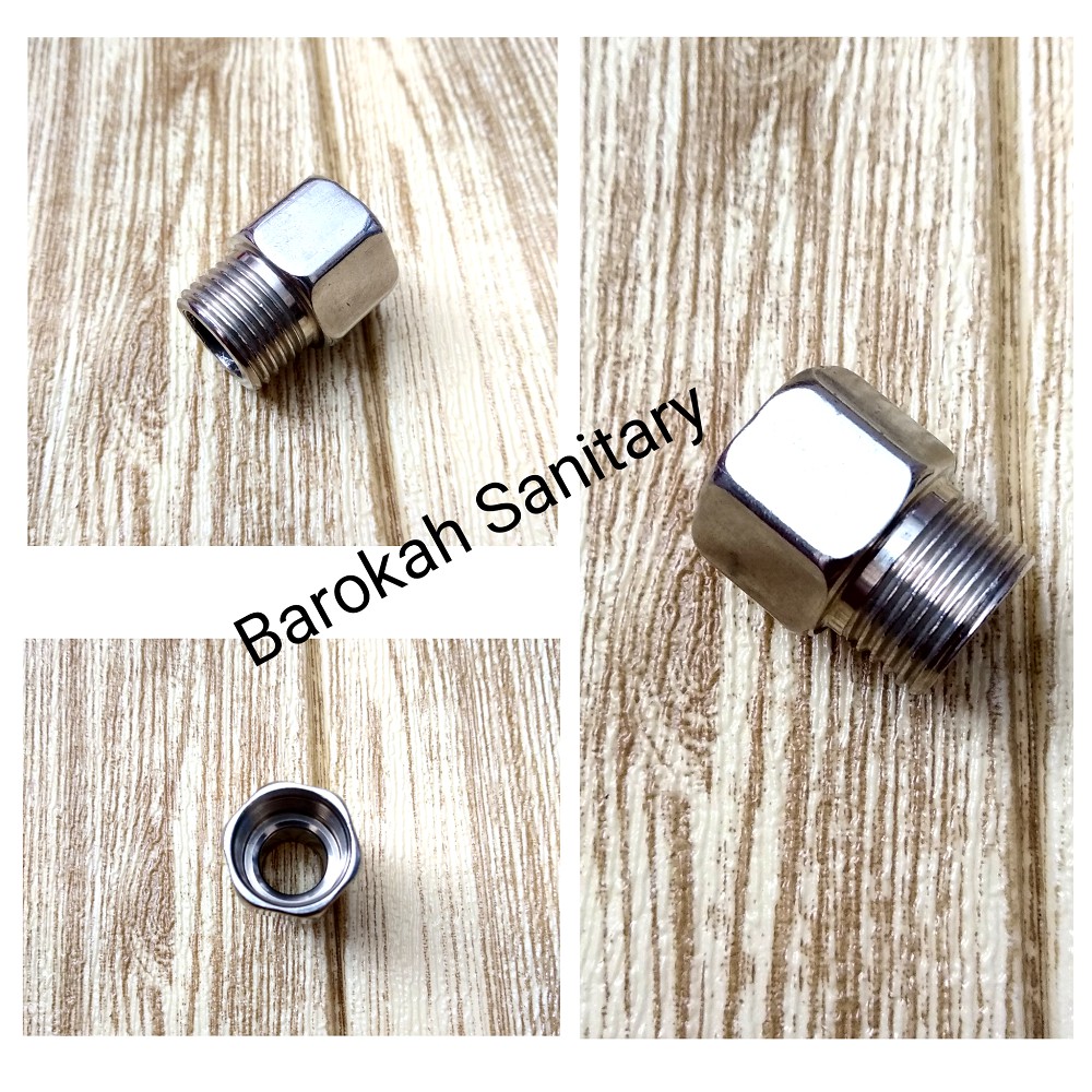 Sok drat stainless drat luar 1/2