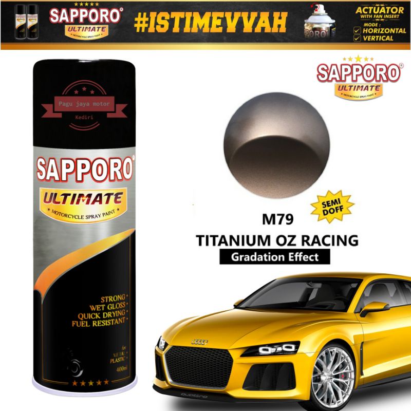 sapporo ultimate TITANIUM OZ RACING M79 400ml cat semprot spray paint