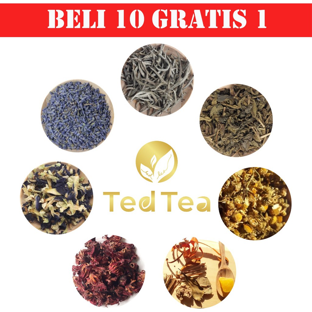 

Teh bunga Telang/ Teh bunga Rosella/ Teh Chamomile/ Teh Lavender/ White Tea/ Green Tea