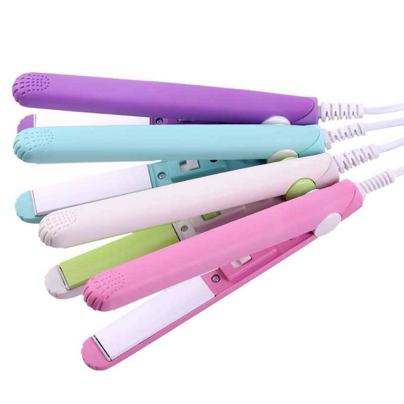 Catokan Pengeriting Rambut Mini Berbulu Poni Pengeriting Gaya Korea Rambut Hair Styling Alat Portable Elektrik Keramik Perempuan Flat Iron Perm Splint Curling