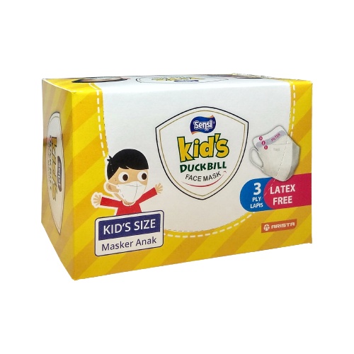 MASKER ANAK / SENSI MASKER KIDS DUCKBILL ISI 40 PCS POLOS MASKER ANAK SEKALI PAKAI