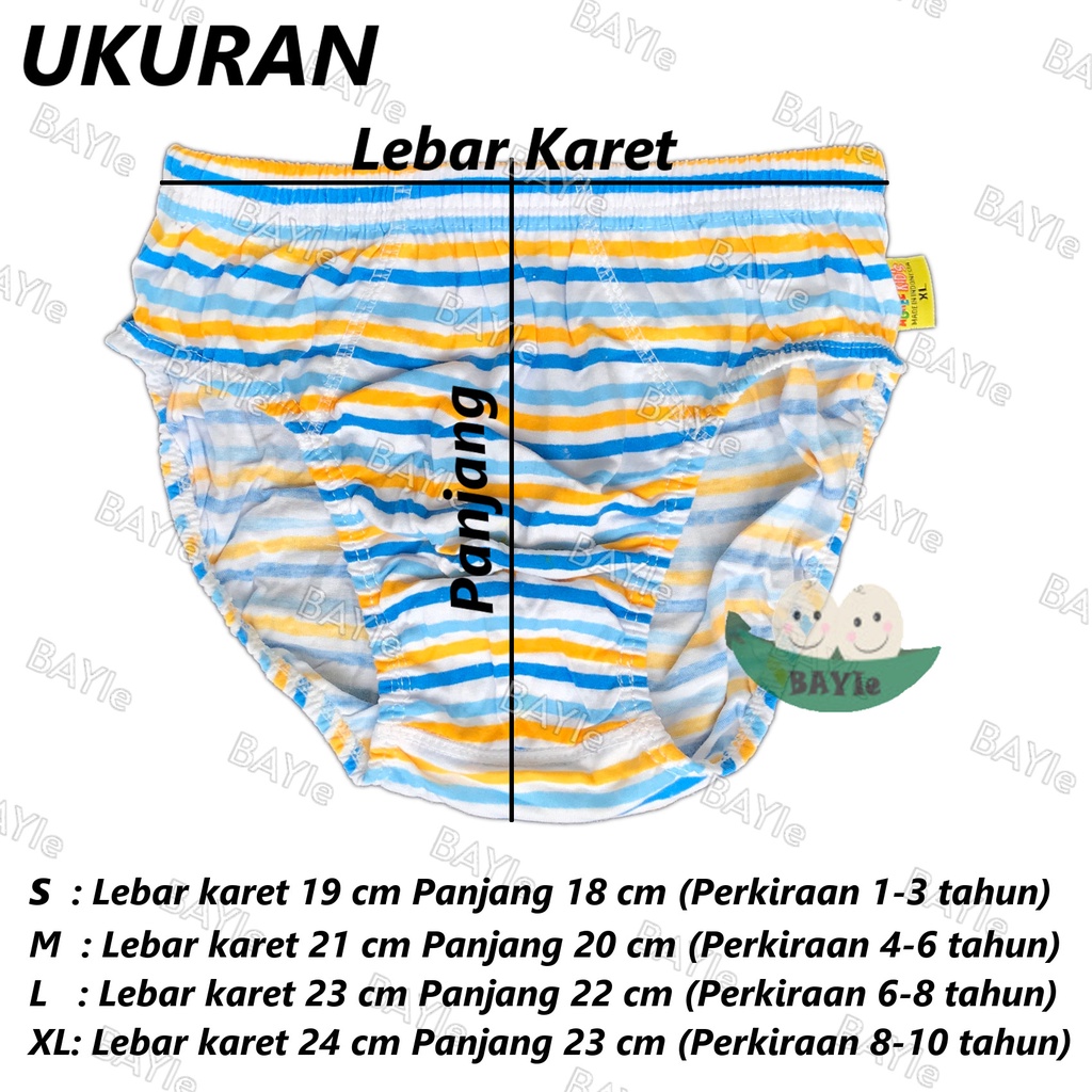 BAYIe - 6 PCS Celana Dalam / CD Anak laki-laki Cowok AGREE Kids NGSC 15 / Kid's Underwear size S M L XL