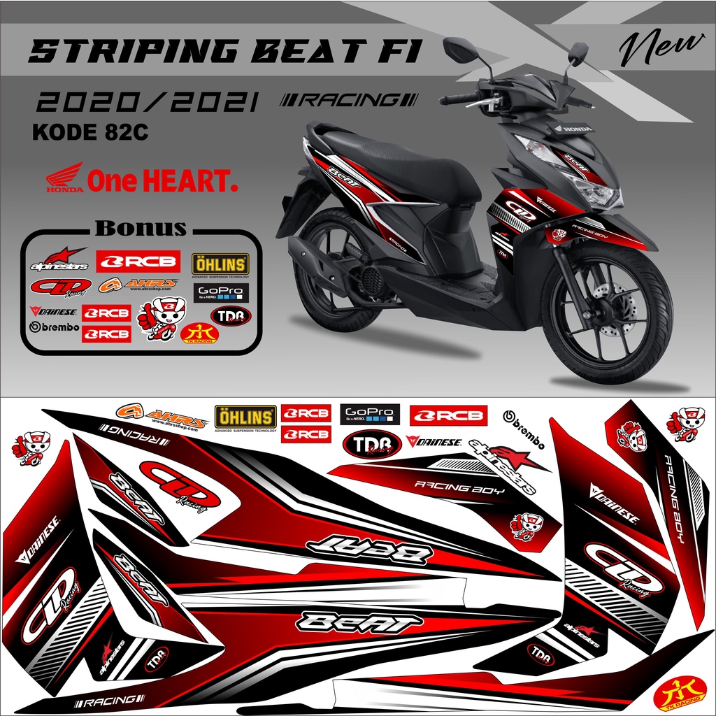 Stiker Lis Variasi Beat New Striping Beat New kode 82