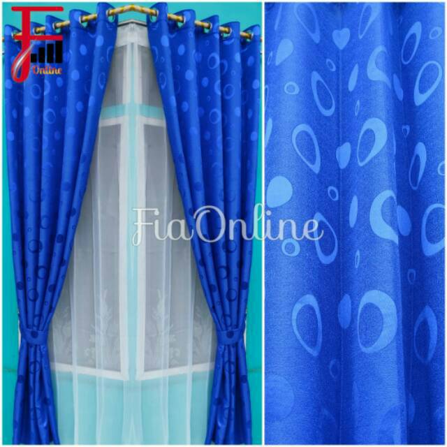  Gorden  jendela  murah gorden  pintu gorden  minimalis  stok jadi tinggal pasang warna  biru  tinggi 