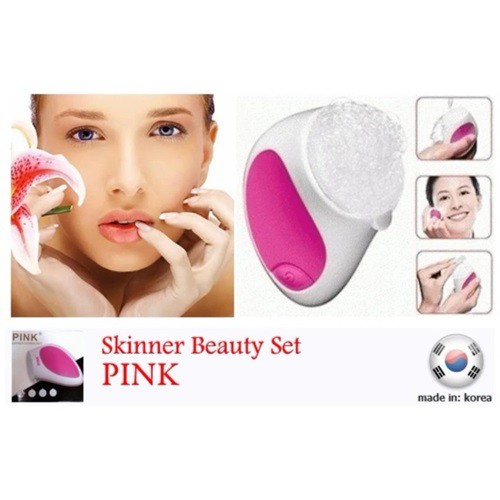 Skinner Korea Set Beauty CNAIER Face Cleaner Pink  - Alat Pembersih Kotoran Pada Wajah