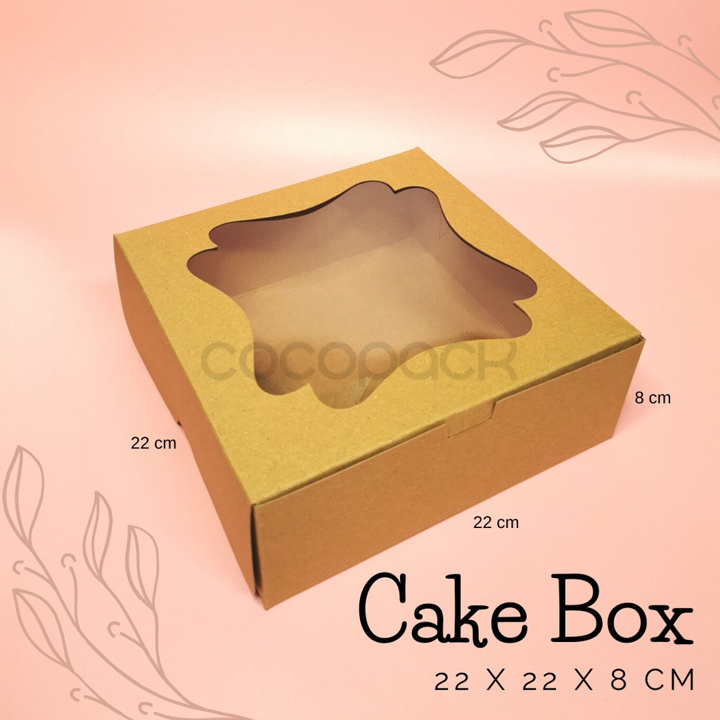 

Cake Box Kraft Paper Kotak Kue Serbaguna 22x22x8cm - 10 PCS