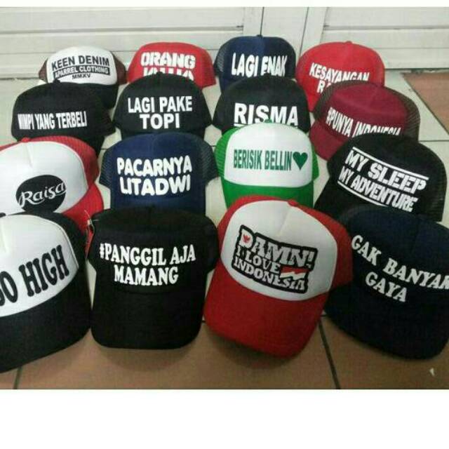 Topi Trucker JARING  Bebas SABLON LOGO ATAU TULISAN