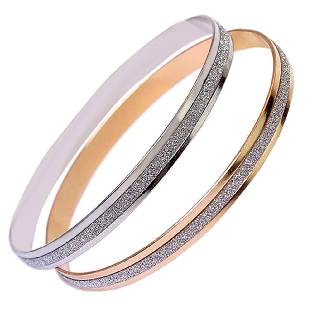 Hu Hu Hu Hu Hu Alat Bantu Pasang Kacamata♡ 1pc Gelang Bangle Wanita Model Frosted Minimalis Untuk Hadiah Valentine