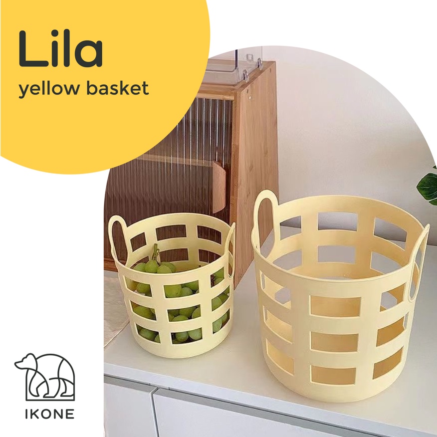 【IKONE】LILA Organizer Basket Keranjang Serbaguna Laundry Basket Stationery Basket Keranjang Pasar Tempat Penyimpanan Serbaguna Temapt Laundry Keranjang Supermarket Keranjang Belanja Shopping Basket Estetik Aesthetic