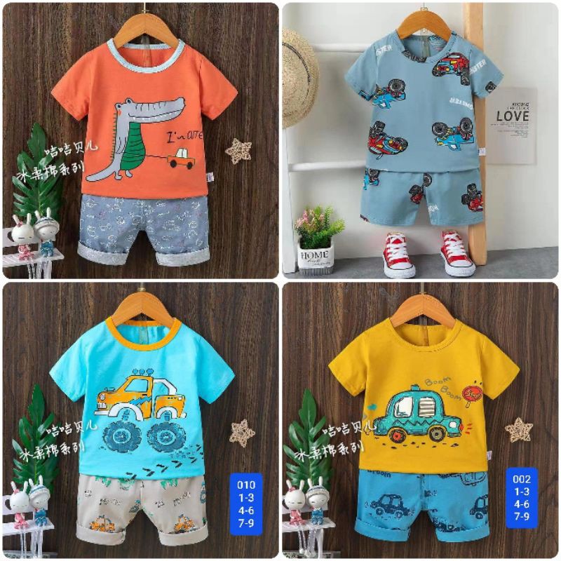 setelan anak laki laki/ setelan anak import/ Setelan 3/4/jijiber