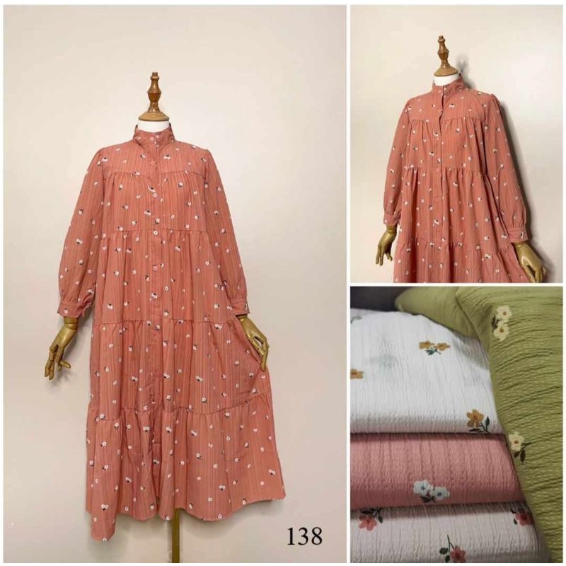 Midi Dress Crinkle Bunga by Jadore