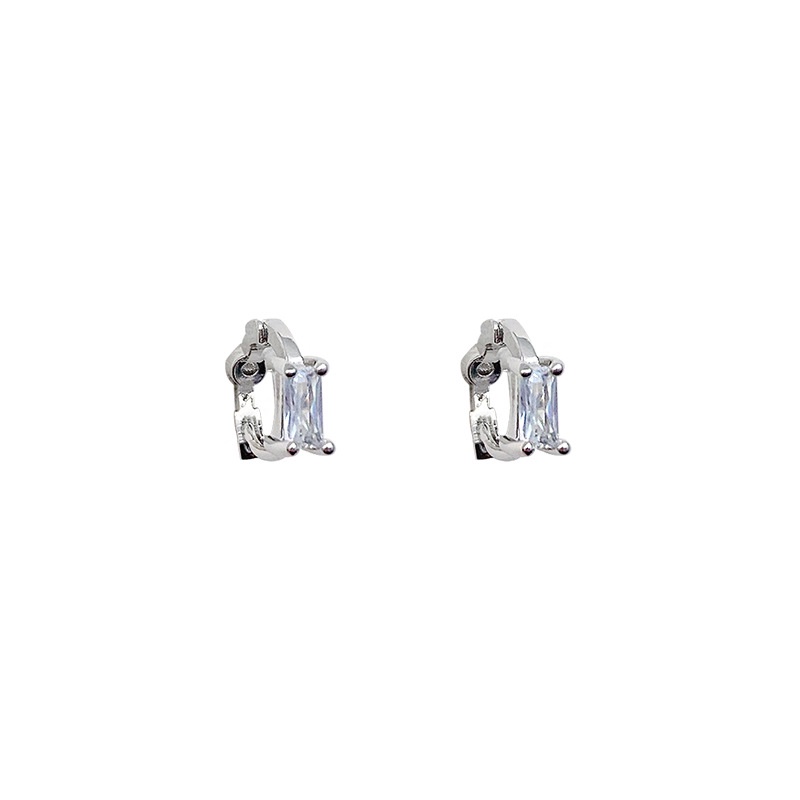 Anting Tusuk Sterling silver 925 Hias Kristal Zircon Simple Mewah Untuk Wanita