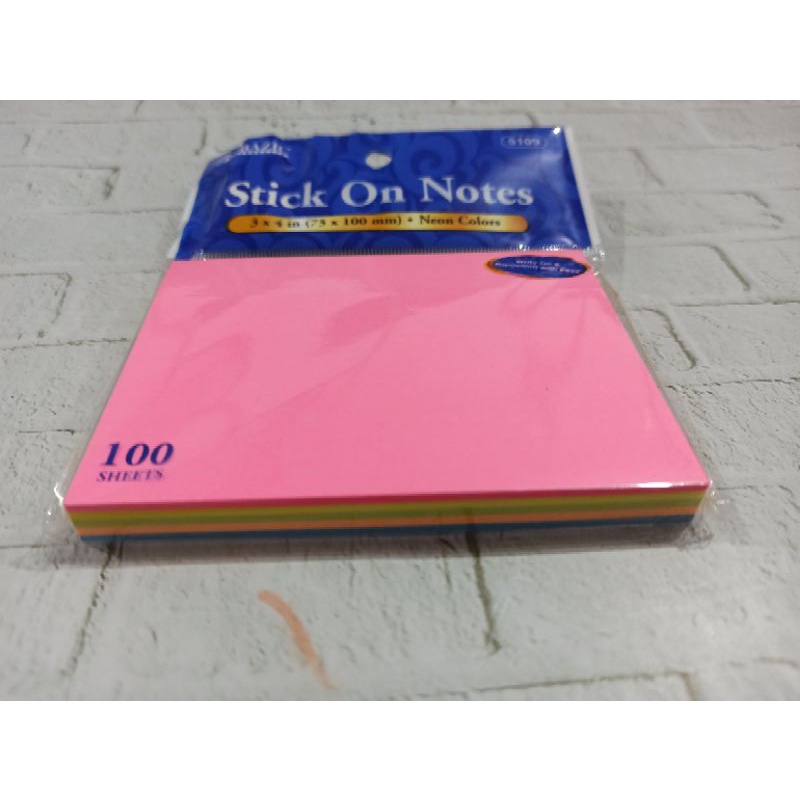 

Memo stick besar Uk 75X100 Bazic 5109 100 lembar 5warna