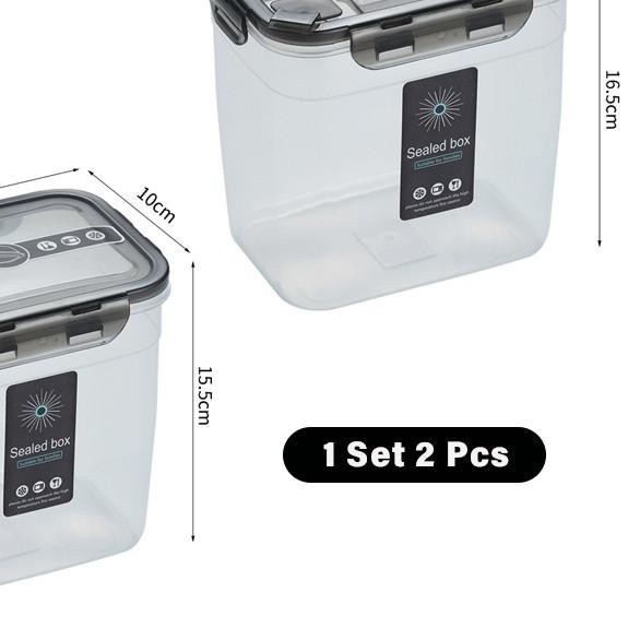♠ Angola Storage Jar C64 Tempat Penyimpanan Cereal Kontainer Makanan Food Storage Box 1 Set 2 PCS ♔