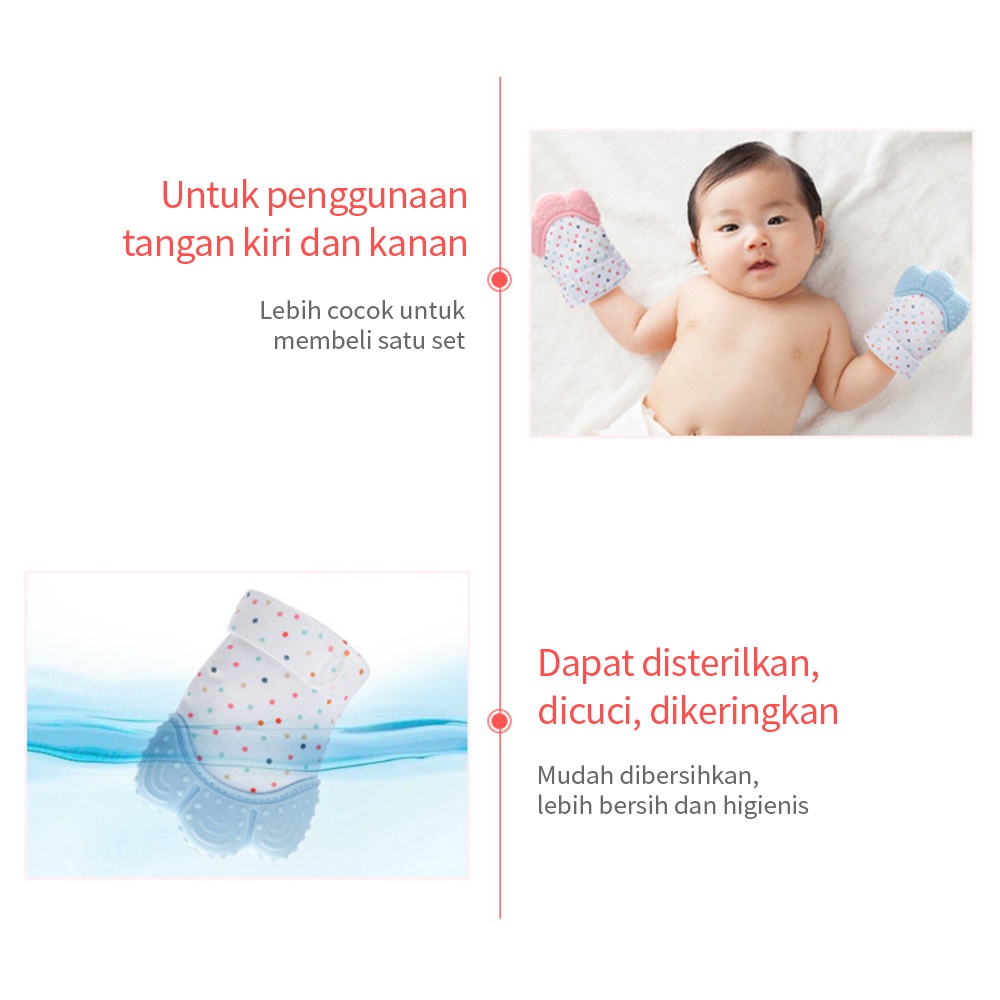 Mamibayi Mainan gigitan bayi bentuk sarung tangan teether bayi