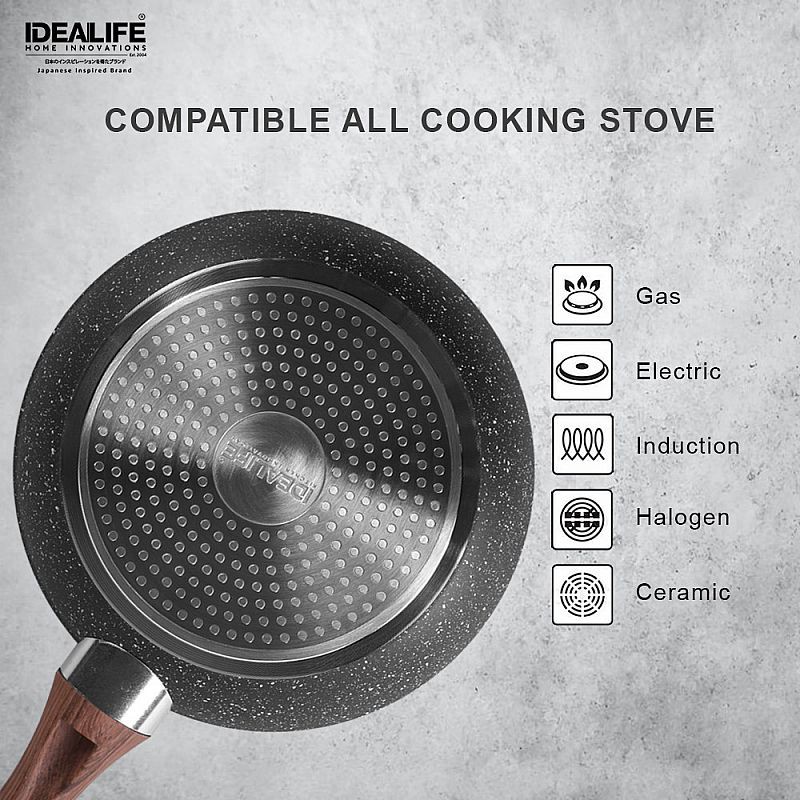 IDEALIFE - Frypan Cookware - Panci Penggorengan 24cm - IL-24FP + Spatula