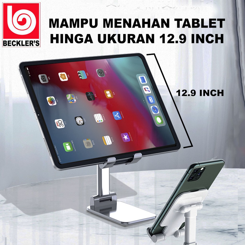 HP Holder Lipat Folding Desktop Phone Holder Stand Universal Portable Zoom Meeting Online - PUTIH