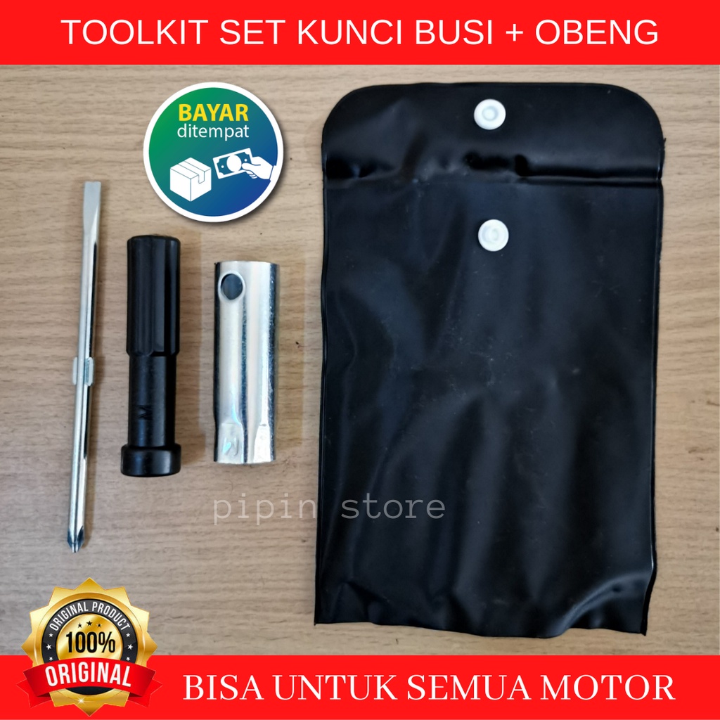 Toolkit Kunci Busi Motor Honda Original AHM - Toolkit Set Motor Honda Matic Bebek Vario Beat Scoopy Yamaha - Obeng Set Motor Asli Bawaan Lengkap