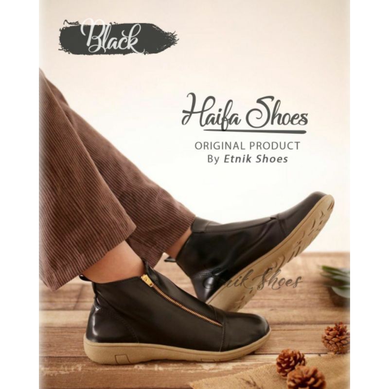 Sepatu Boots Wanita Trendy 2021 Haifa Boots by Etnikshoes Original