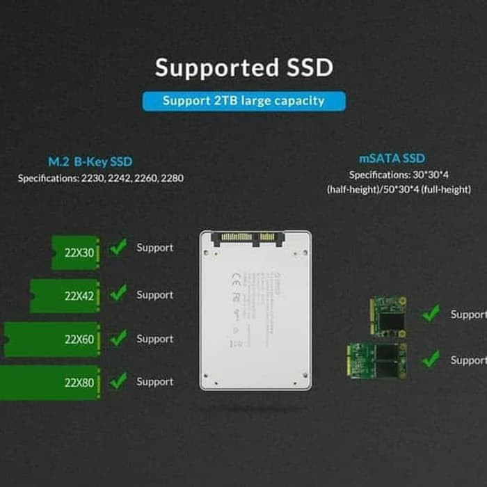 Converter ssd m.2 sata B-key Ngff Msata to Sata 3.0 2.5 inch enclosure adapter Orico 6Gbps ms2ts