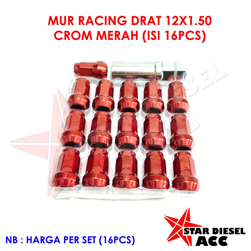 BAUT RODA  MOBIL UNIVERSAL  DRAT 12X1.5 MUR RODA AVANZA BRIO MOBILIO CRV CIVIC KUDA MUR RACING YARIS