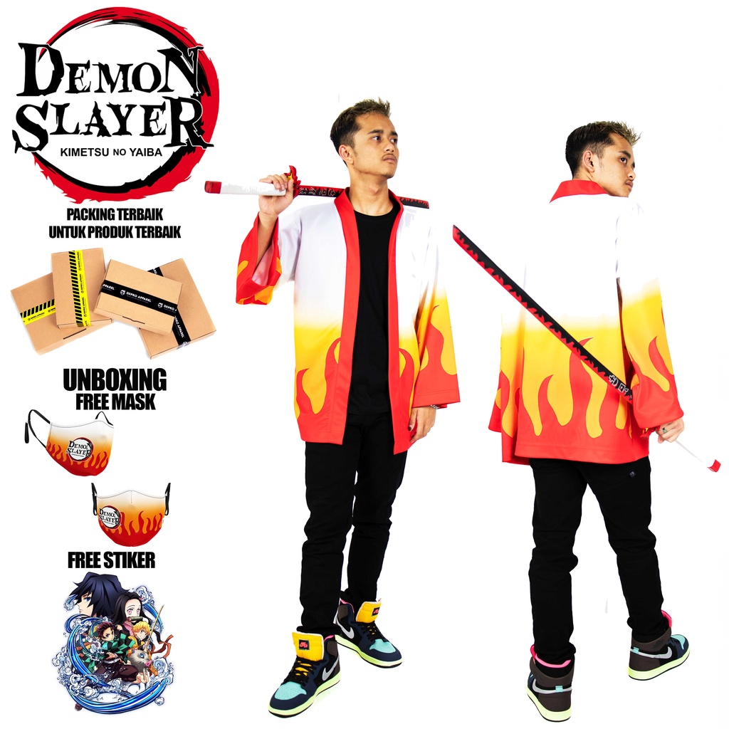 Kimono haori Kyojuro Rengoku DEMON SLAYER - HAORI KIMONO ANIME