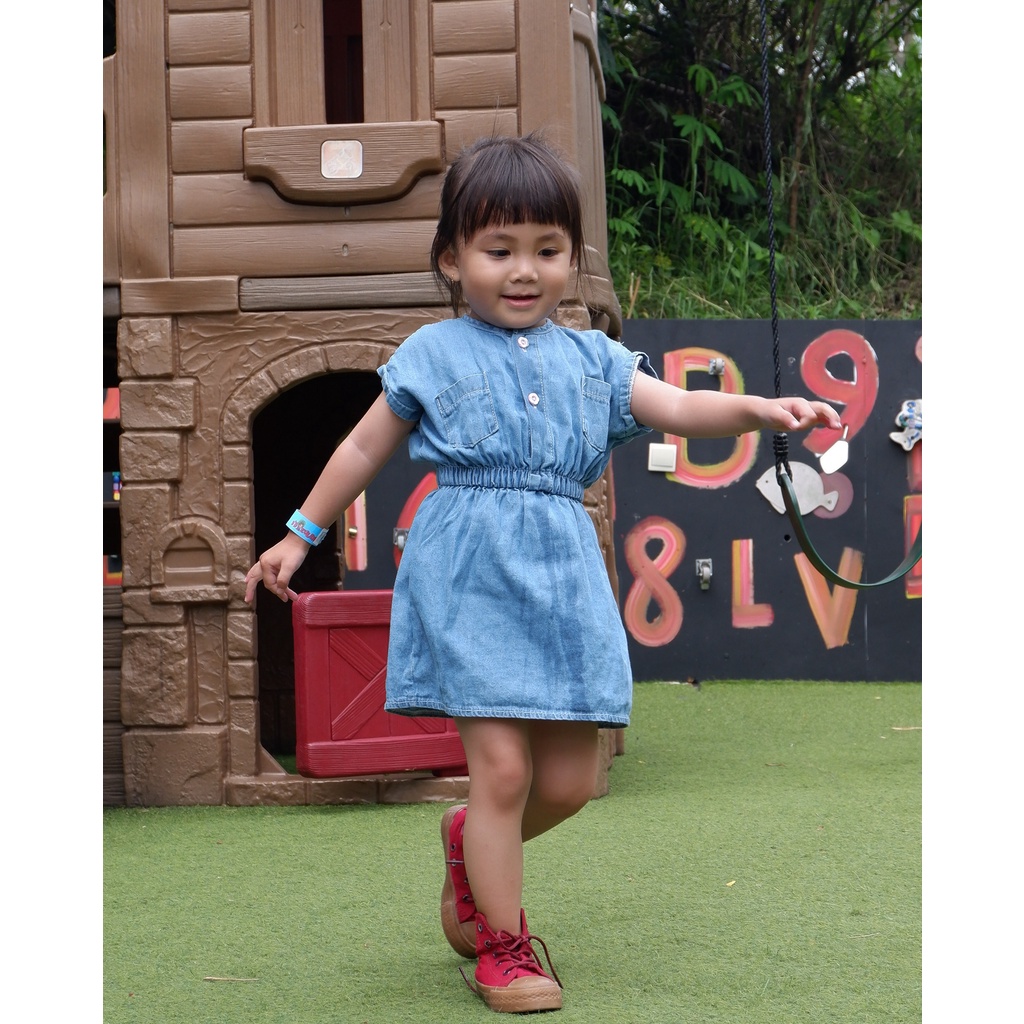 CARVA ORIGINAL ATASAN ANAK DRESS ANAK BIANCA JEANS DENIM PEREMPUAN JEANS BIANCA 1-5 TAHUN REALPICT