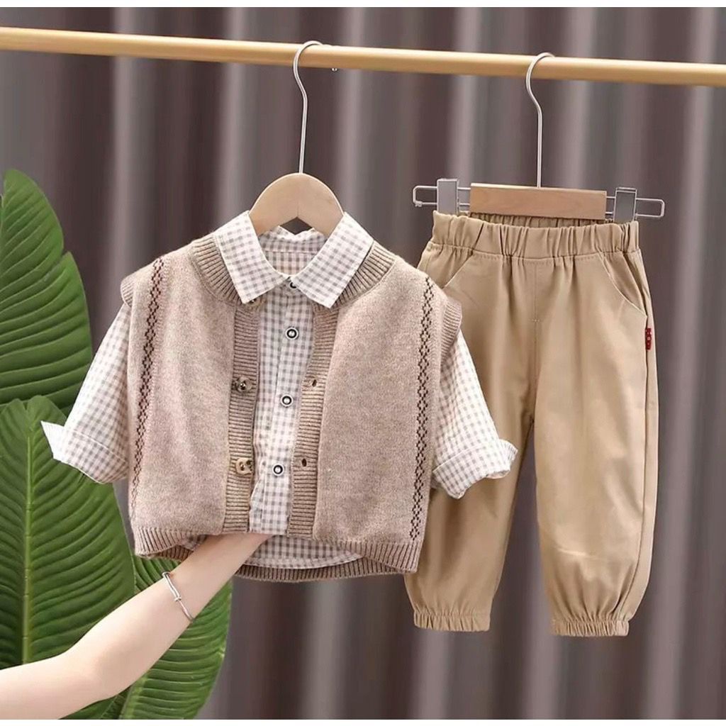 TRENDY SETELAN KEMEJA 3 IN 1 RAJUT BAYI ANAK USIA 6 BULAN-5 TAHUN BEST QUALITY TERBARU TERLARIS/ TRENDY SETELAN KEMEJA 3 IN 1 RAJUT BAYI ANAK LAKI-LAKI/ TRENDY SETELAN KEMEJA 3 IN 1 RAJUT BAYI ANAK PEREMPUAN/ BEST FASHION KEMEJA 3 IN 1 RAJUT ANAK UNISEX