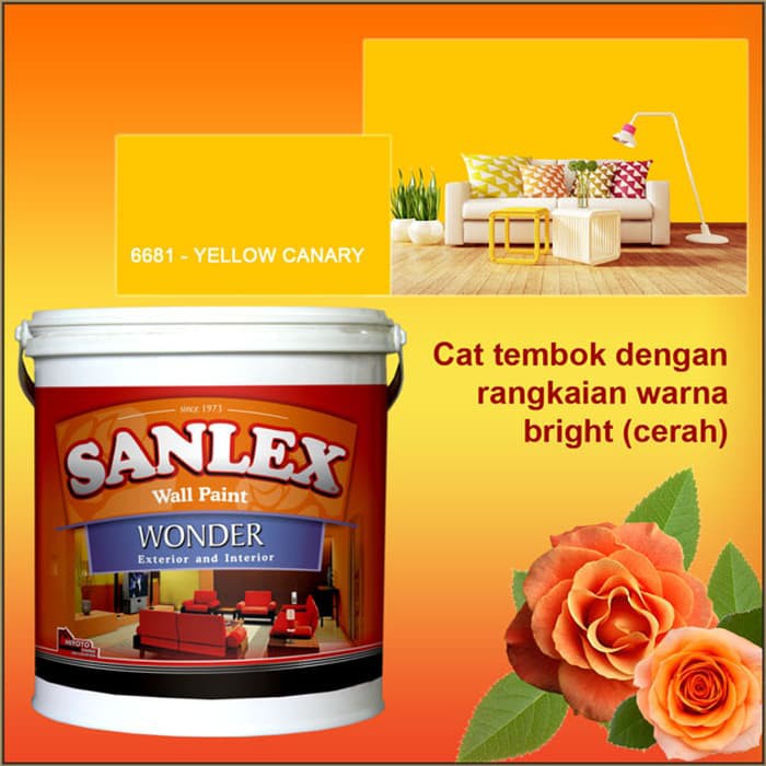 Cat Tembok SANLEX WONDER - Warna 6681 YELLOW CANARY Galon 5kg