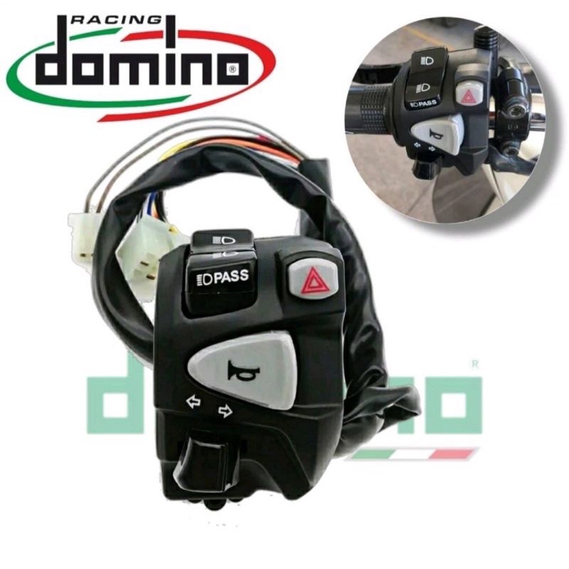 Saklar Kiri Domino model vario new Dengan Hazard Universal Nmax PNP Sakral kiri domino bisa buat motor Vario Beat Pcx Scoopy Sonic CBR Vixion Dll