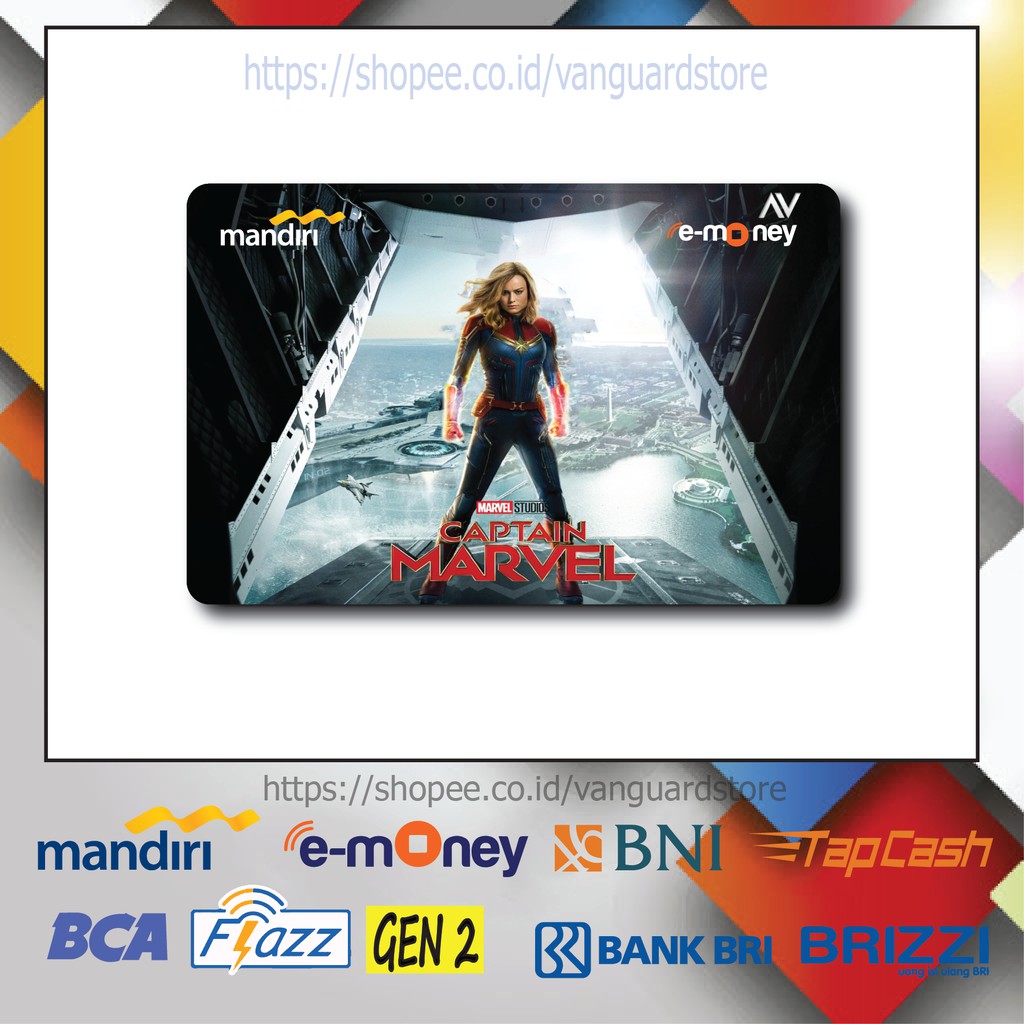 KARTU E MONEY E TOLL MOVIE CAPTAIN MARVEL FILM 30 EMONEY MANDIRI FLAZZ BCA TAPCASH BRIZZI BRI