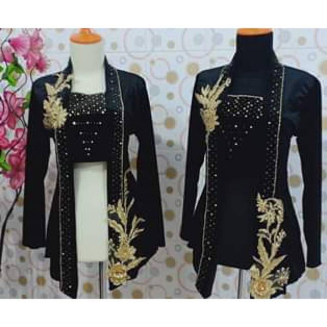 Kebaya bludru tempel 3D Lingkar dada L 95,xl 100,xxl 110,xxxl 115,xxxxl 120